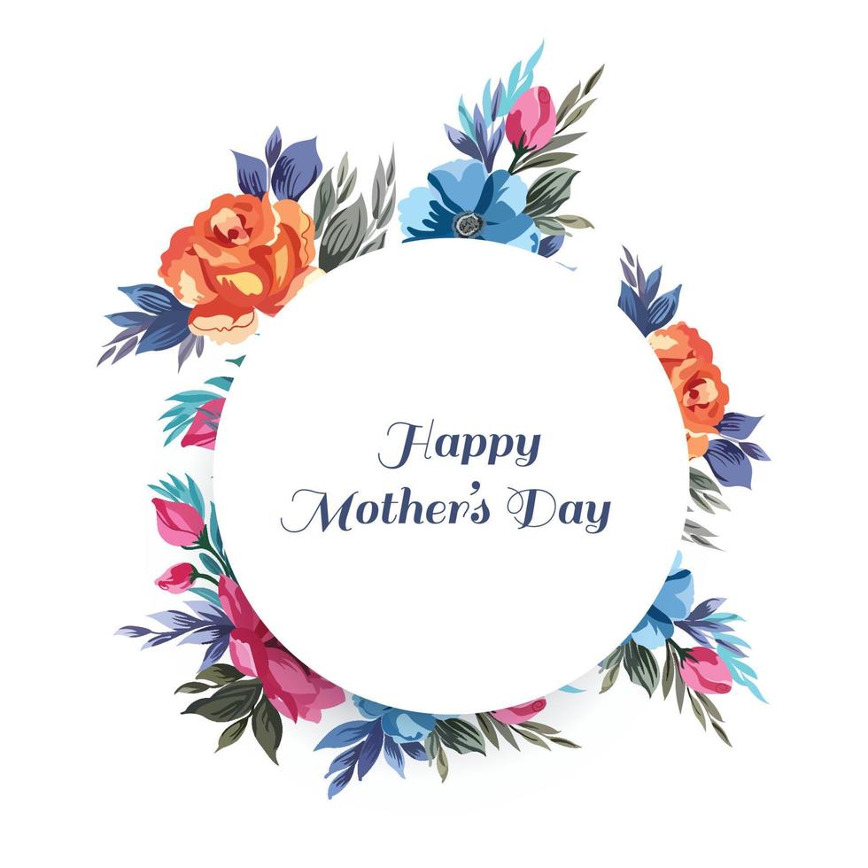 Beautiful happy mothers day greeting card background vector