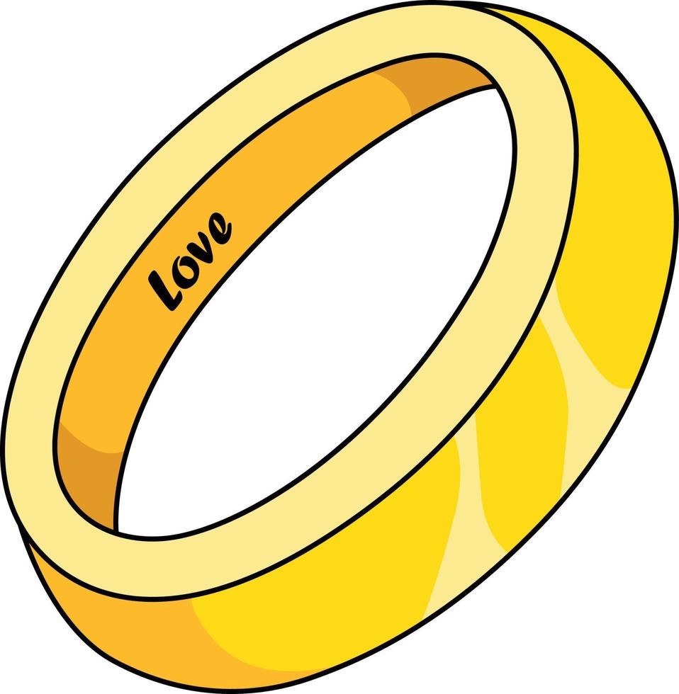 Boda anillo dibujos animados de colores clipart ilustración vector