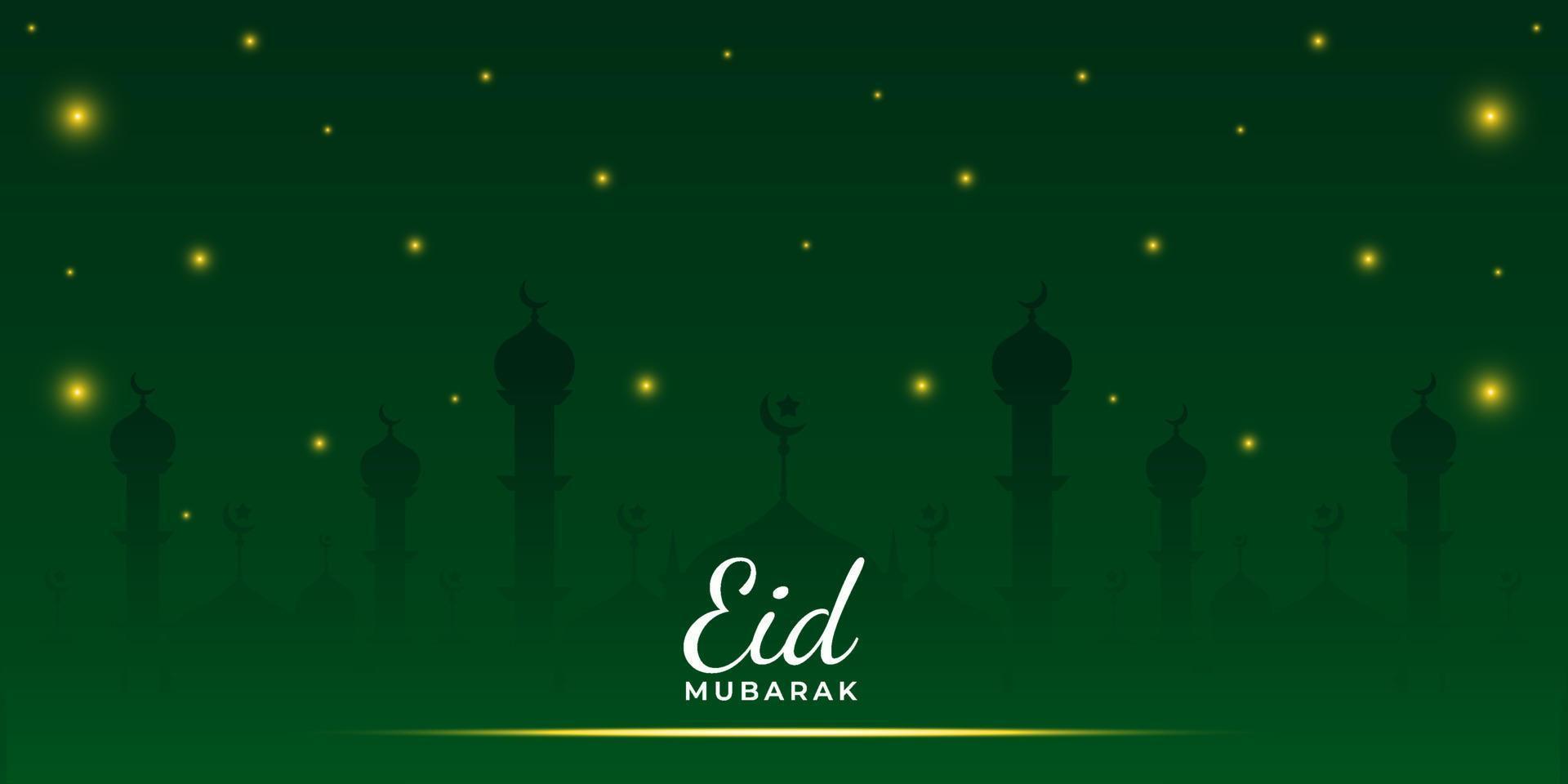 eid Mubarak Ramadán kareem paisaje tradicional islámico bandera modelo antecedentes. islámico religión concepto diseño. vector ilustración. pancartas, web póster, volantes y folletos, saludo tarjetas