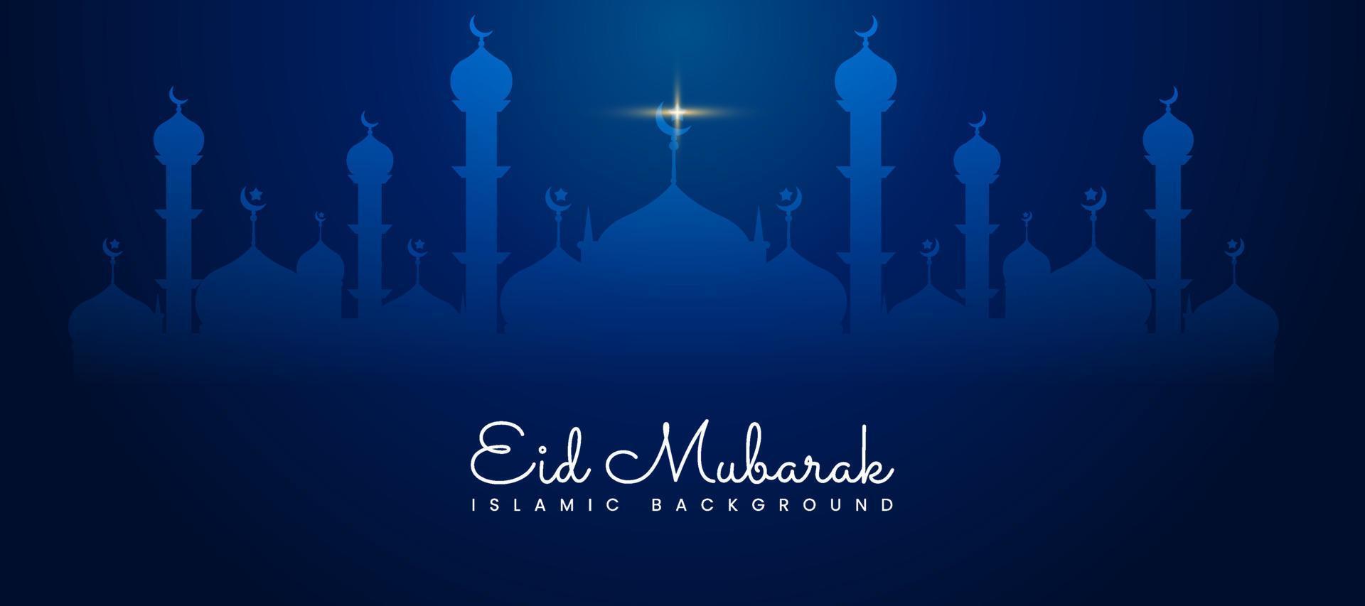 eid Mubarak Ramadán kareem paisaje tradicional islámico bandera modelo antecedentes. islámico religión concepto diseño. vector ilustración. pancartas, web póster, volantes y folletos, saludo tarjetas