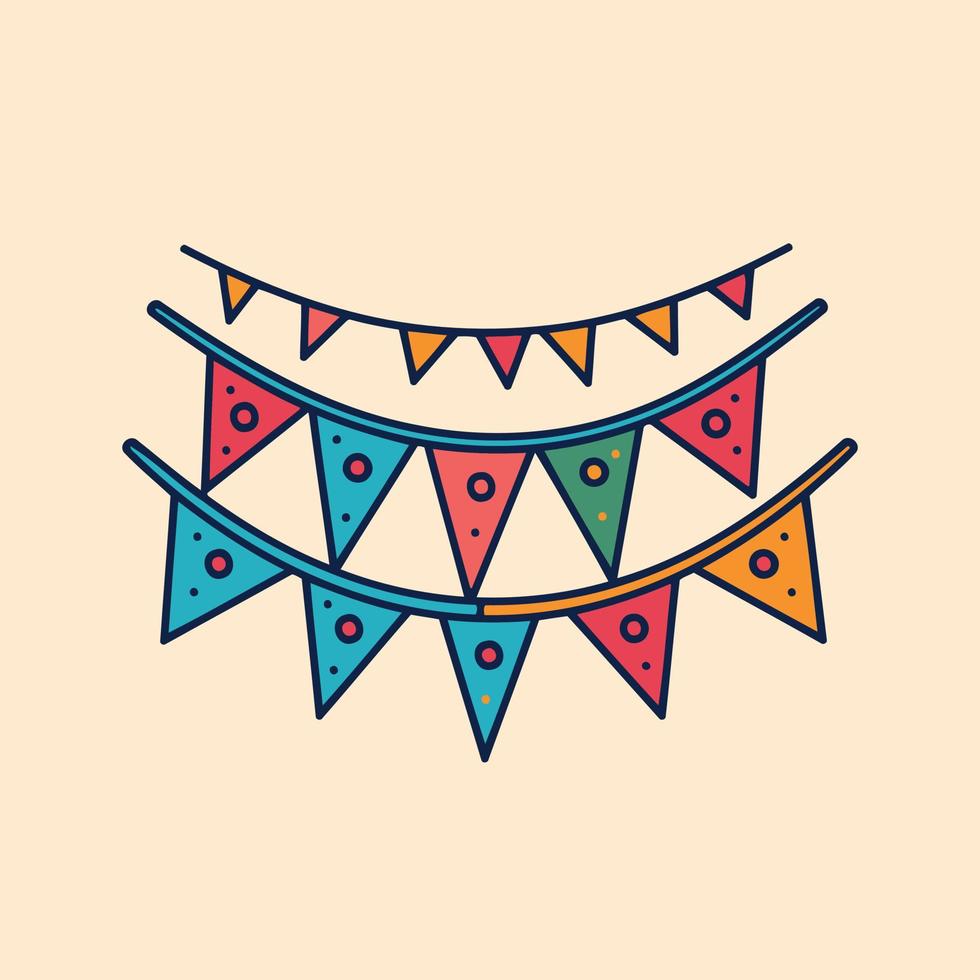 colorful hanging pennants decorations vector