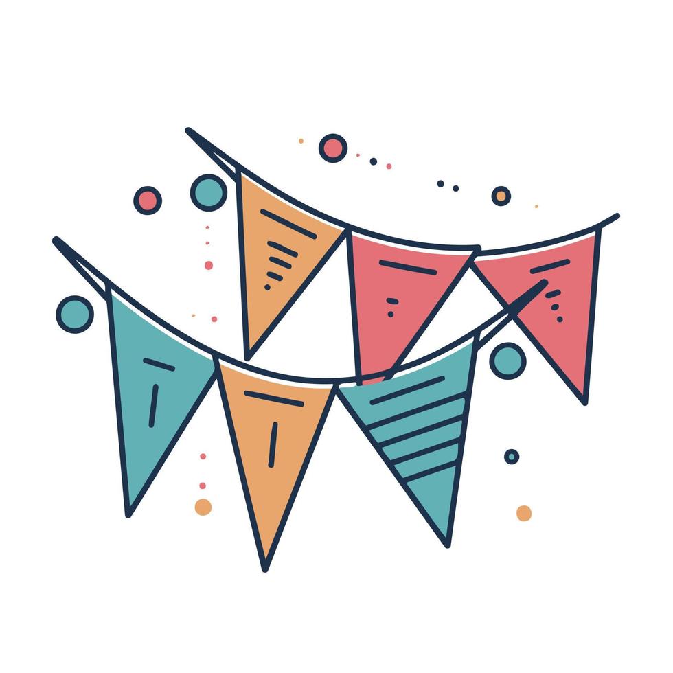 colorful hanging pennants decorations vector