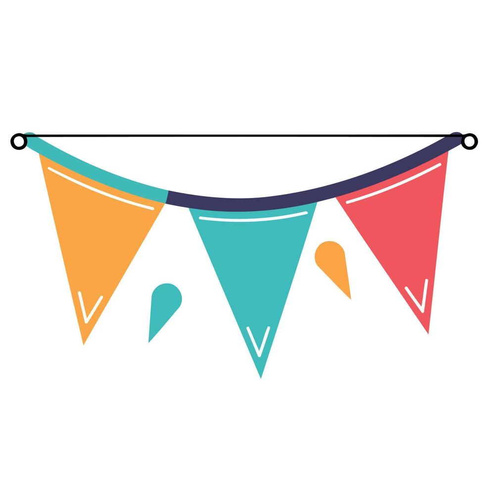 colorful hanging pennants decorations vector