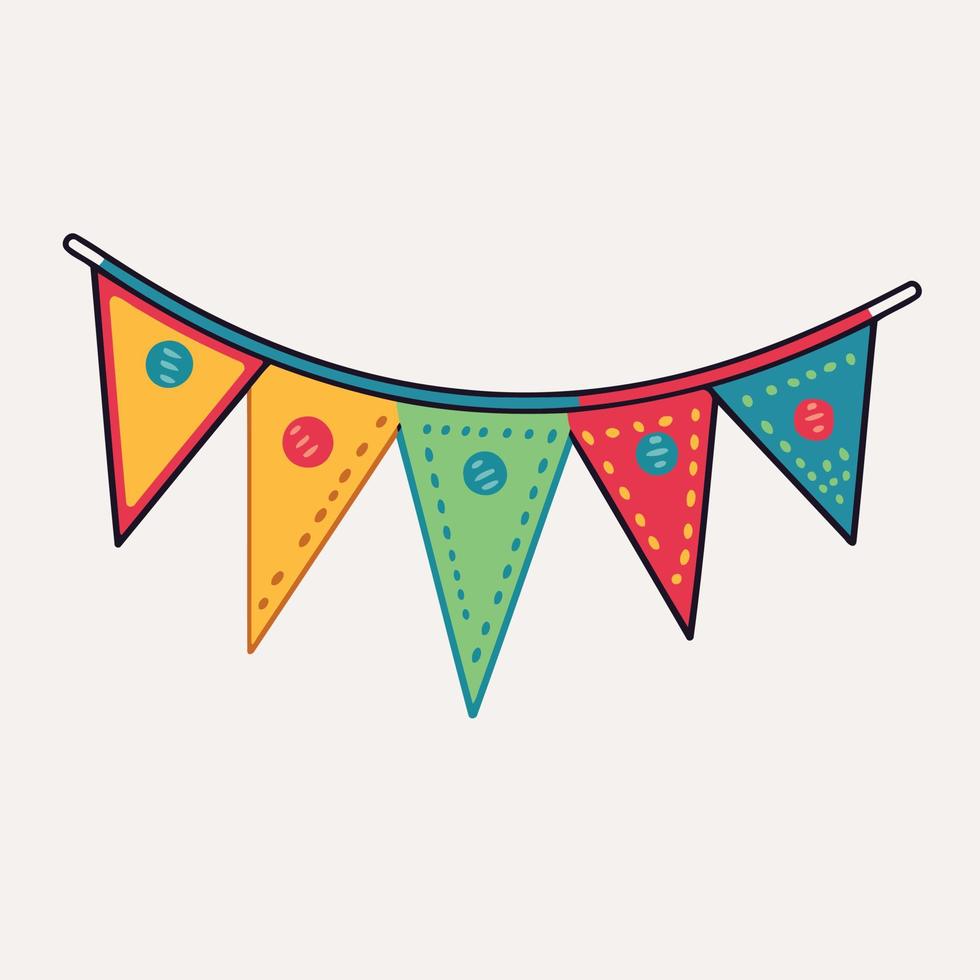 colorful hanging pennants decorations vector