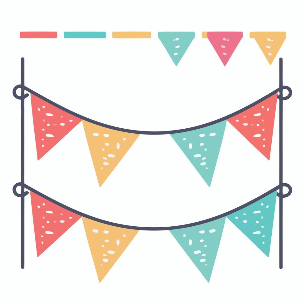 colorful hanging pennants decorations vector