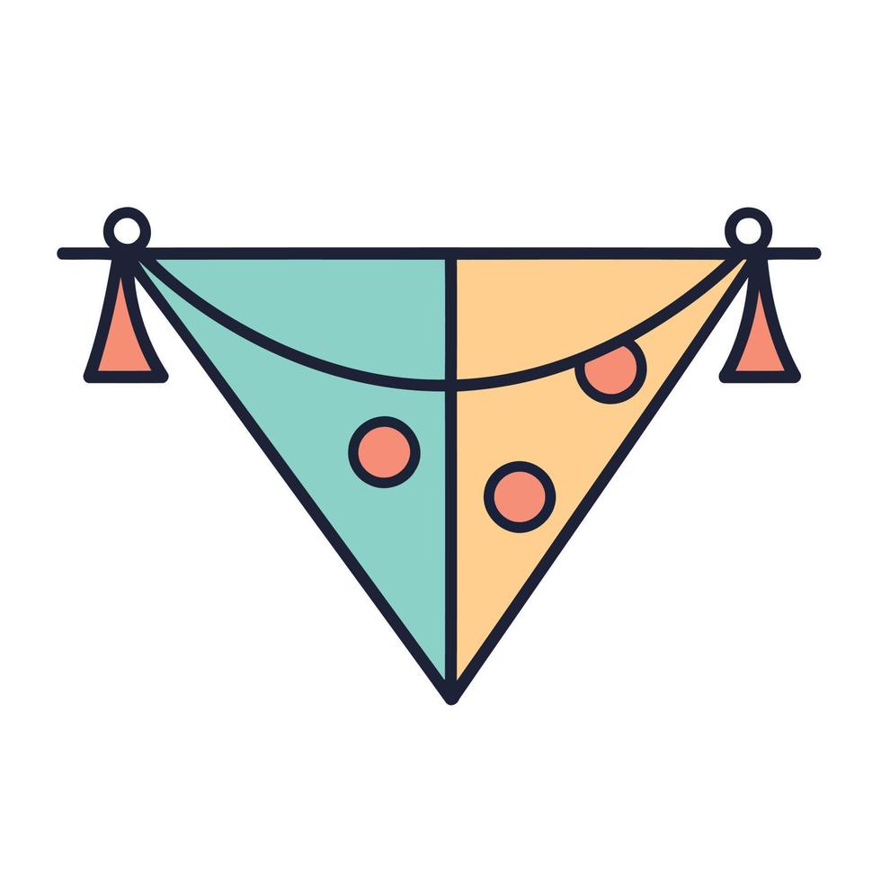 colorful hanging pennants decorations vector