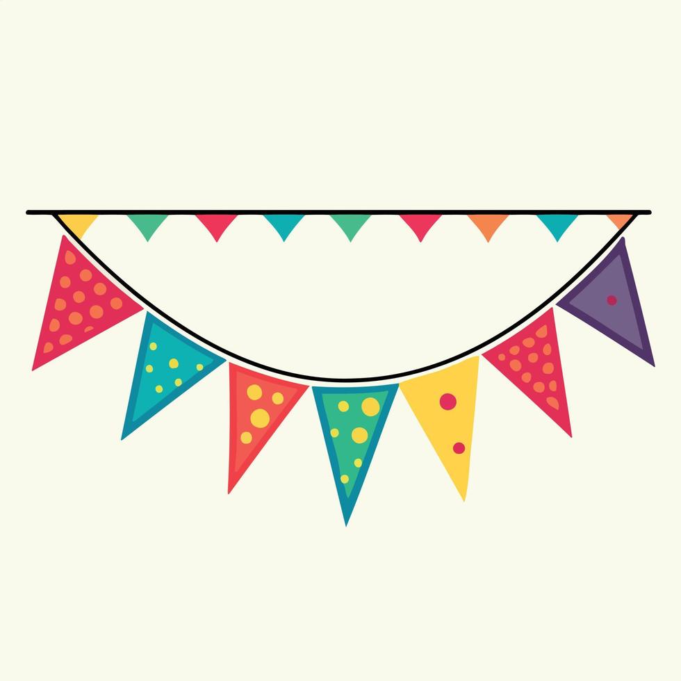 colorful hanging pennants decorations vector