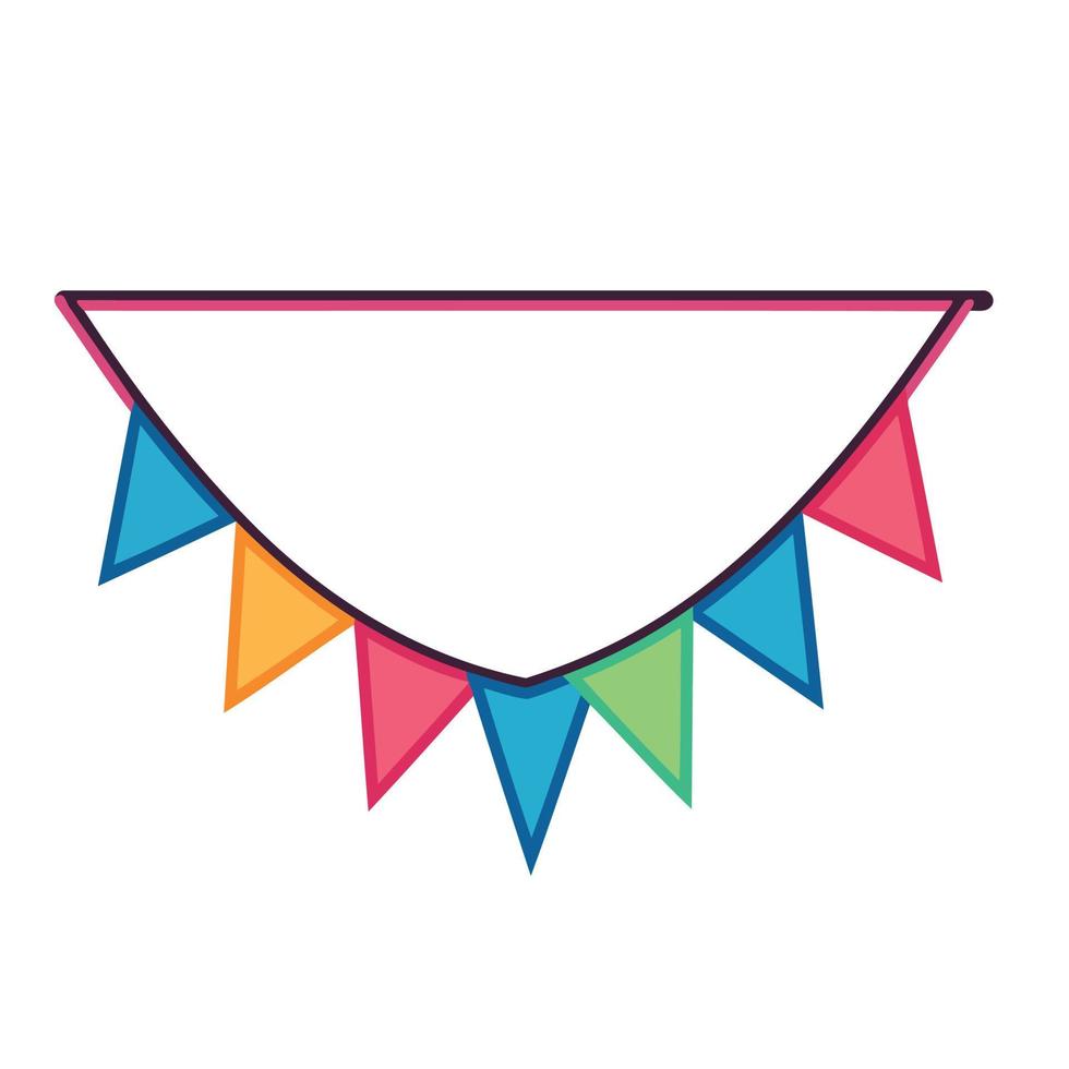 colorful hanging pennants decorations vector