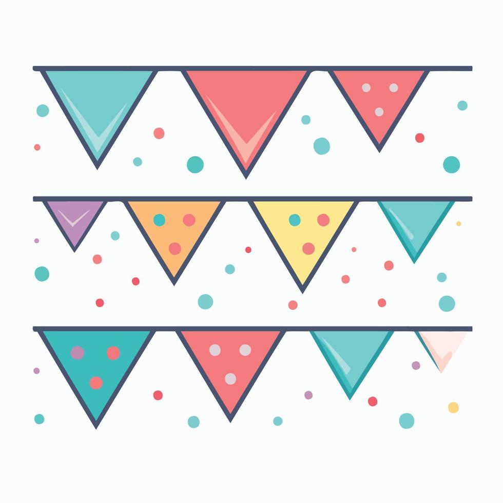 colorful hanging pennants decorations vector