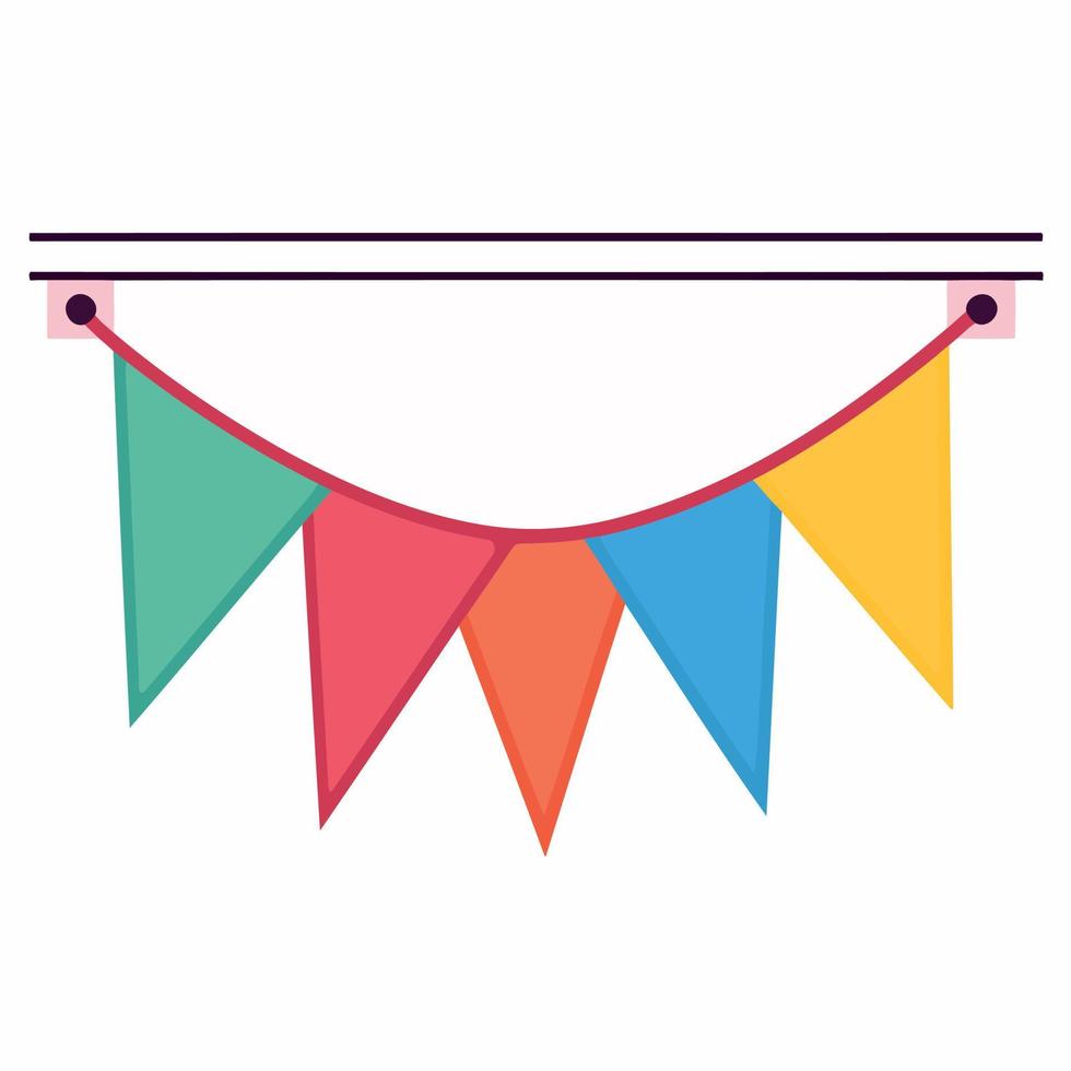 colorful hanging pennants decorations vector