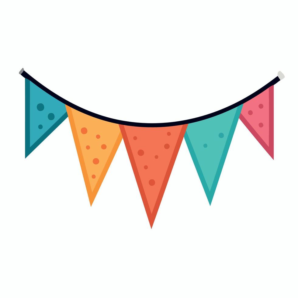 colorful hanging pennants decorations vector