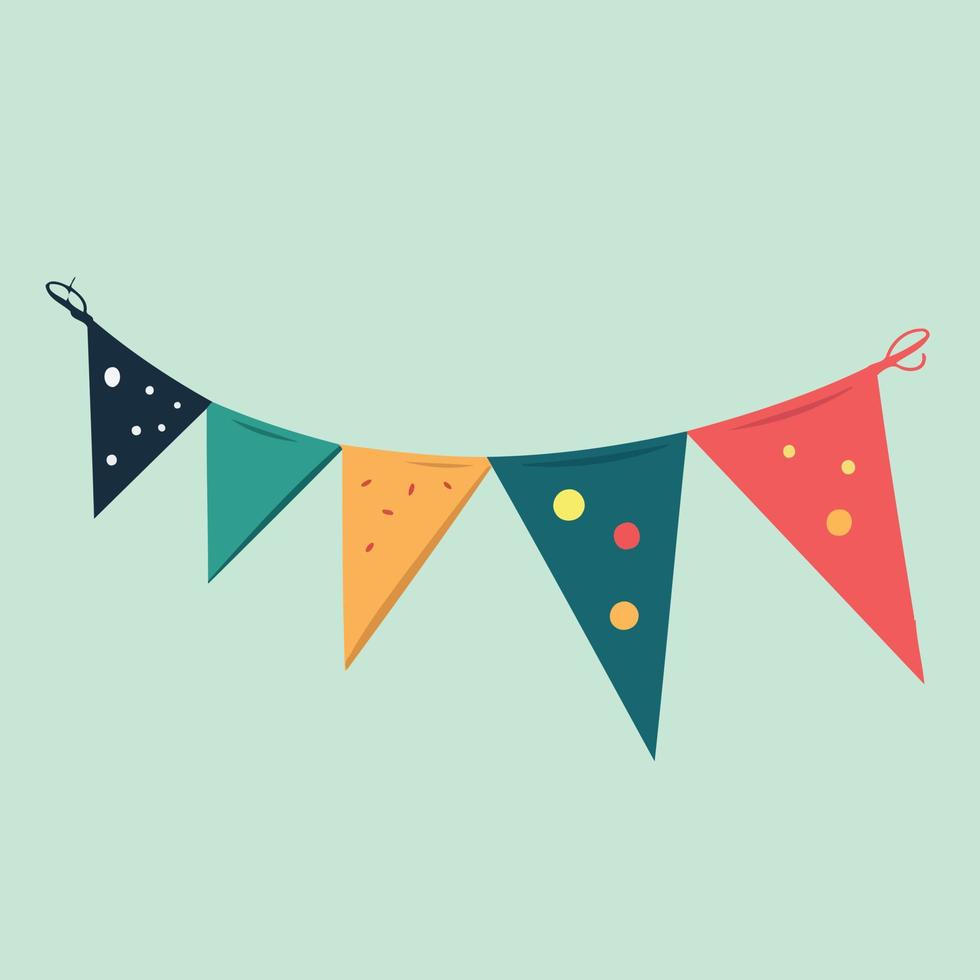 colorful hanging pennants decorations vector