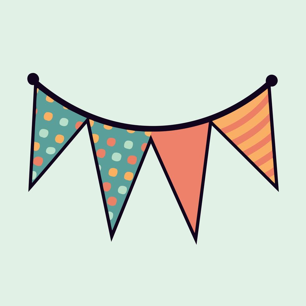 colorful hanging pennants decorations vector