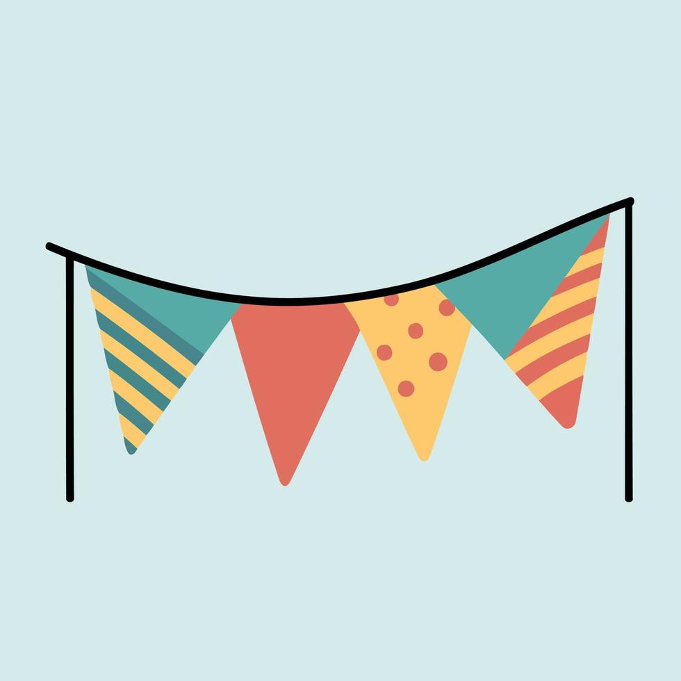 colorful hanging pennants decorations vector