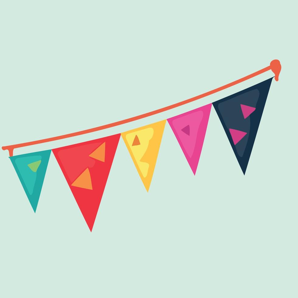 colorful hanging pennants decorations vector