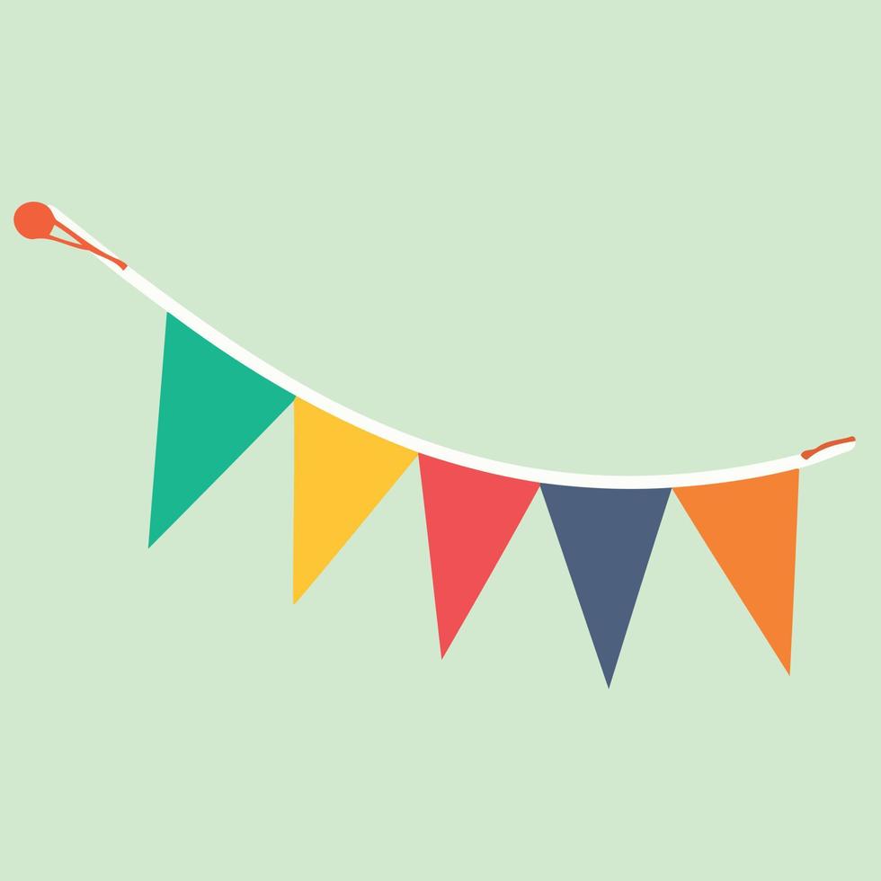 colorful hanging pennants decorations vector