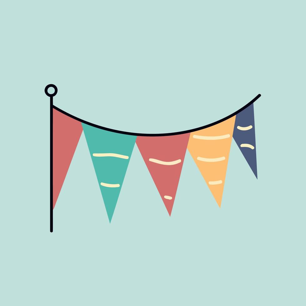 colorful hanging pennants decorations vector