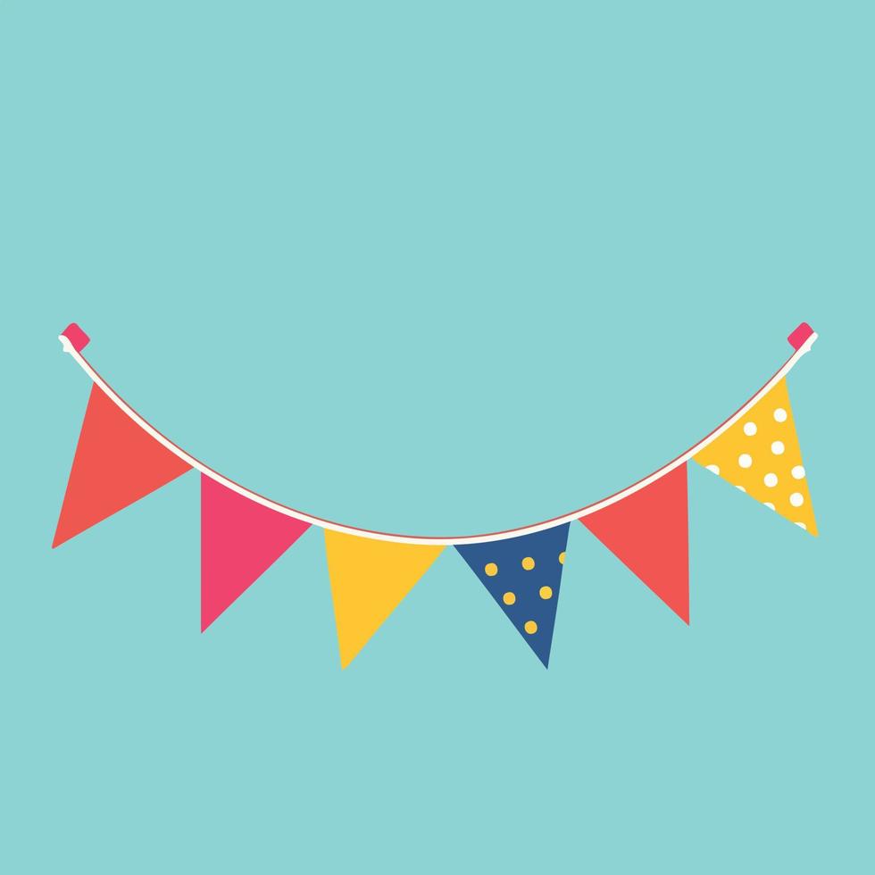 colorful hanging pennants decorations vector