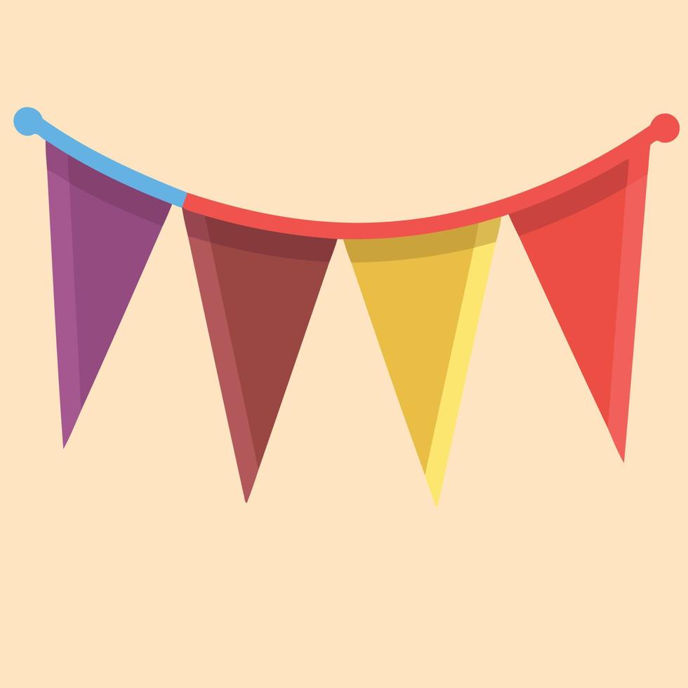 colorful hanging pennants decorations vector