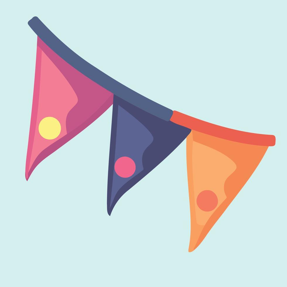 colorful hanging pennants decorations vector