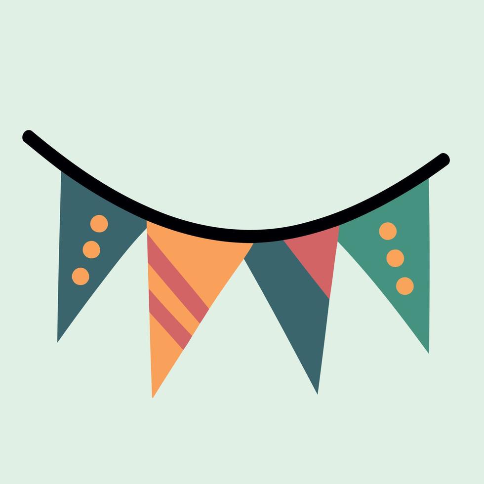 colorful hanging pennants decorations vector