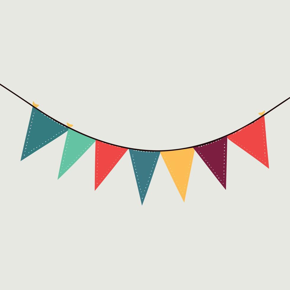 colorful hanging pennants decorations vector