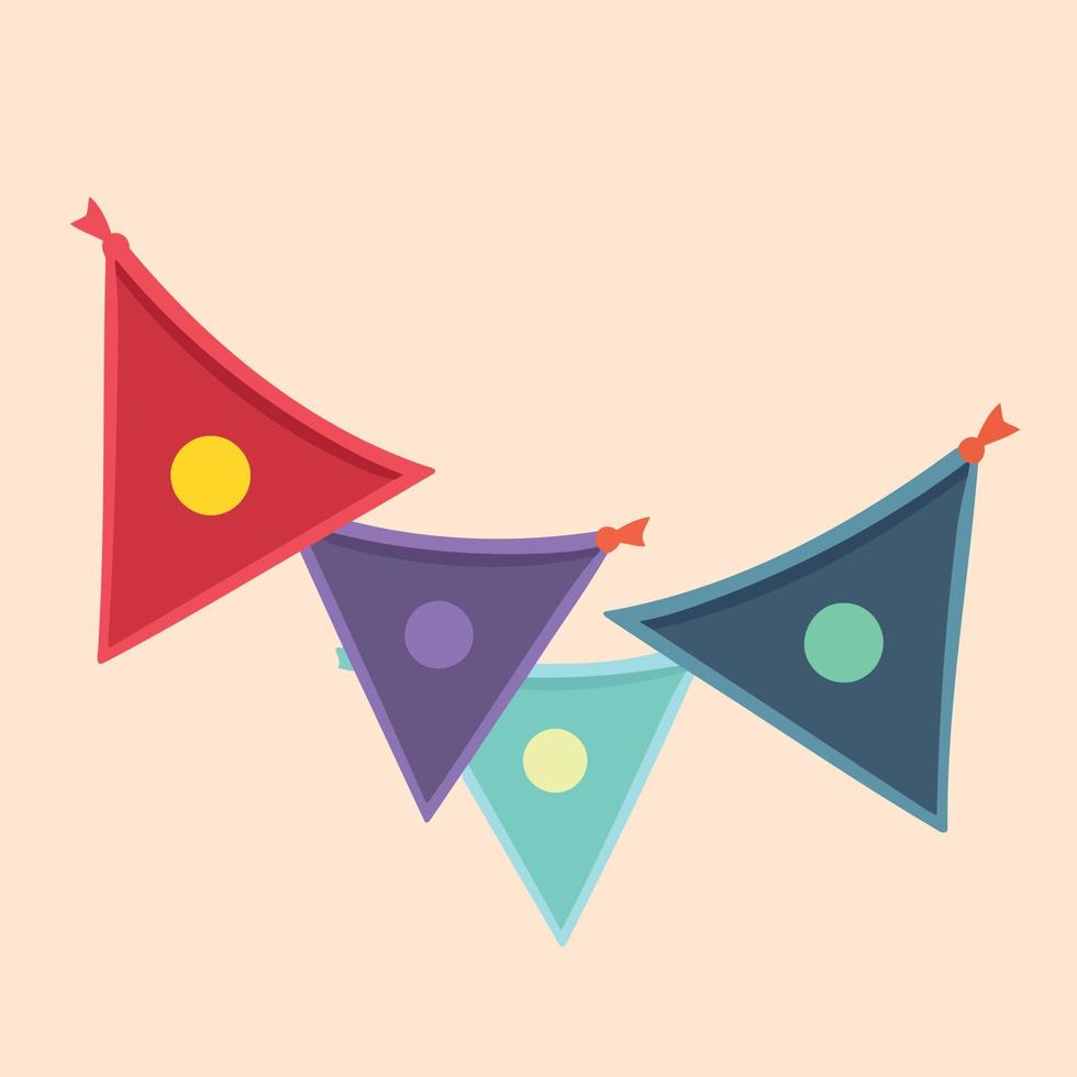 colorful hanging pennants decorations vector