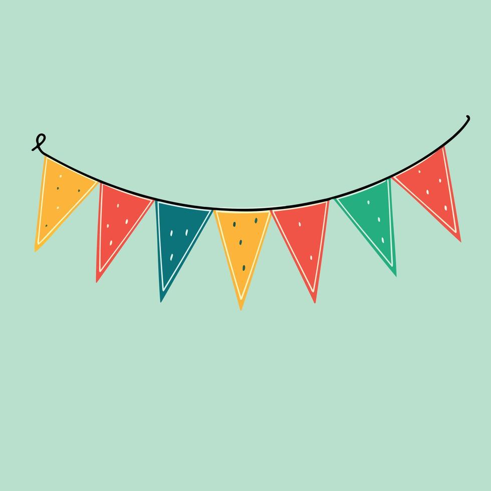 colorful hanging pennants decorations vector