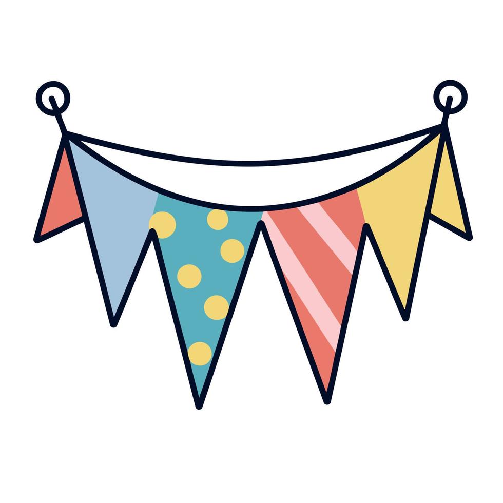 colorful hanging pennants decorations vector