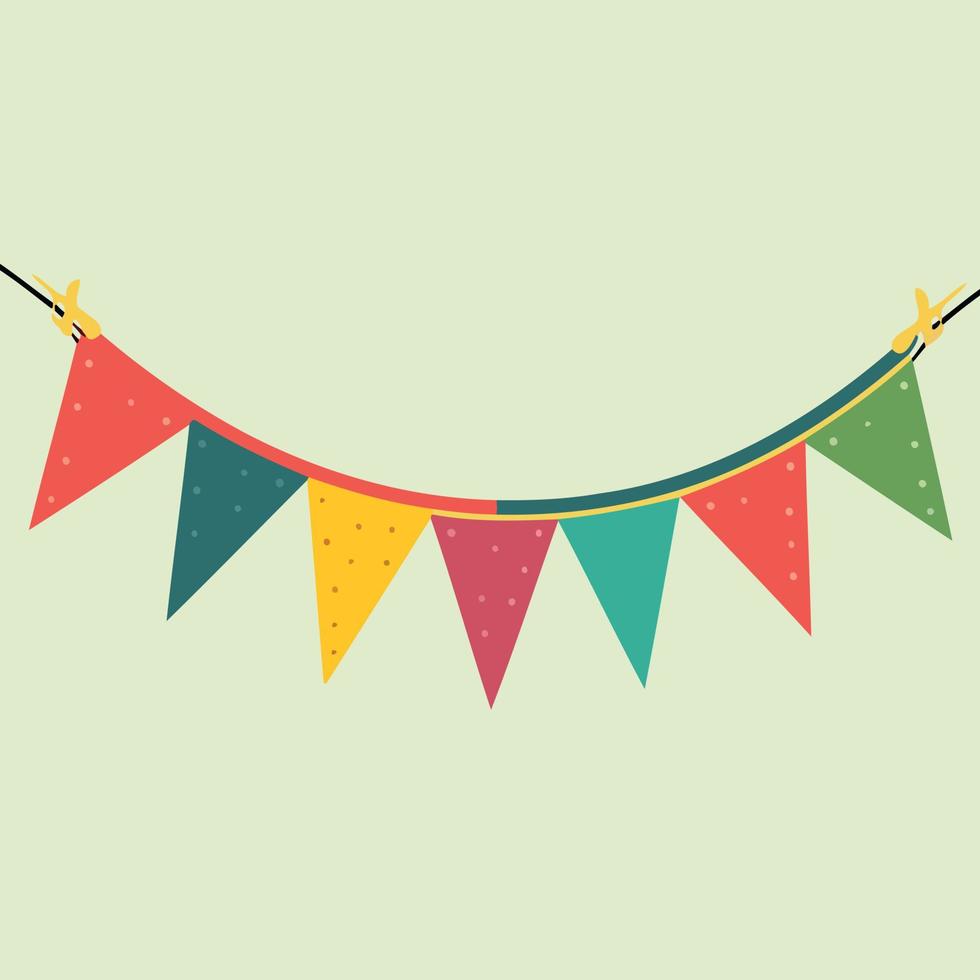 colorful hanging pennants decorations vector