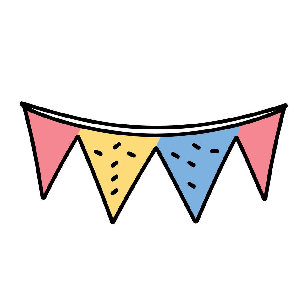 colorful hanging pennants decorations vector