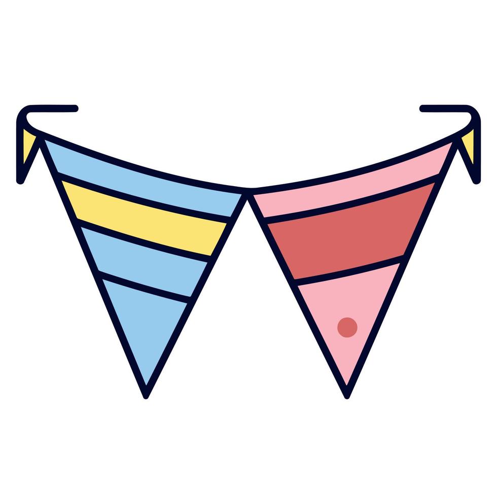 colorful hanging pennants decorations vector