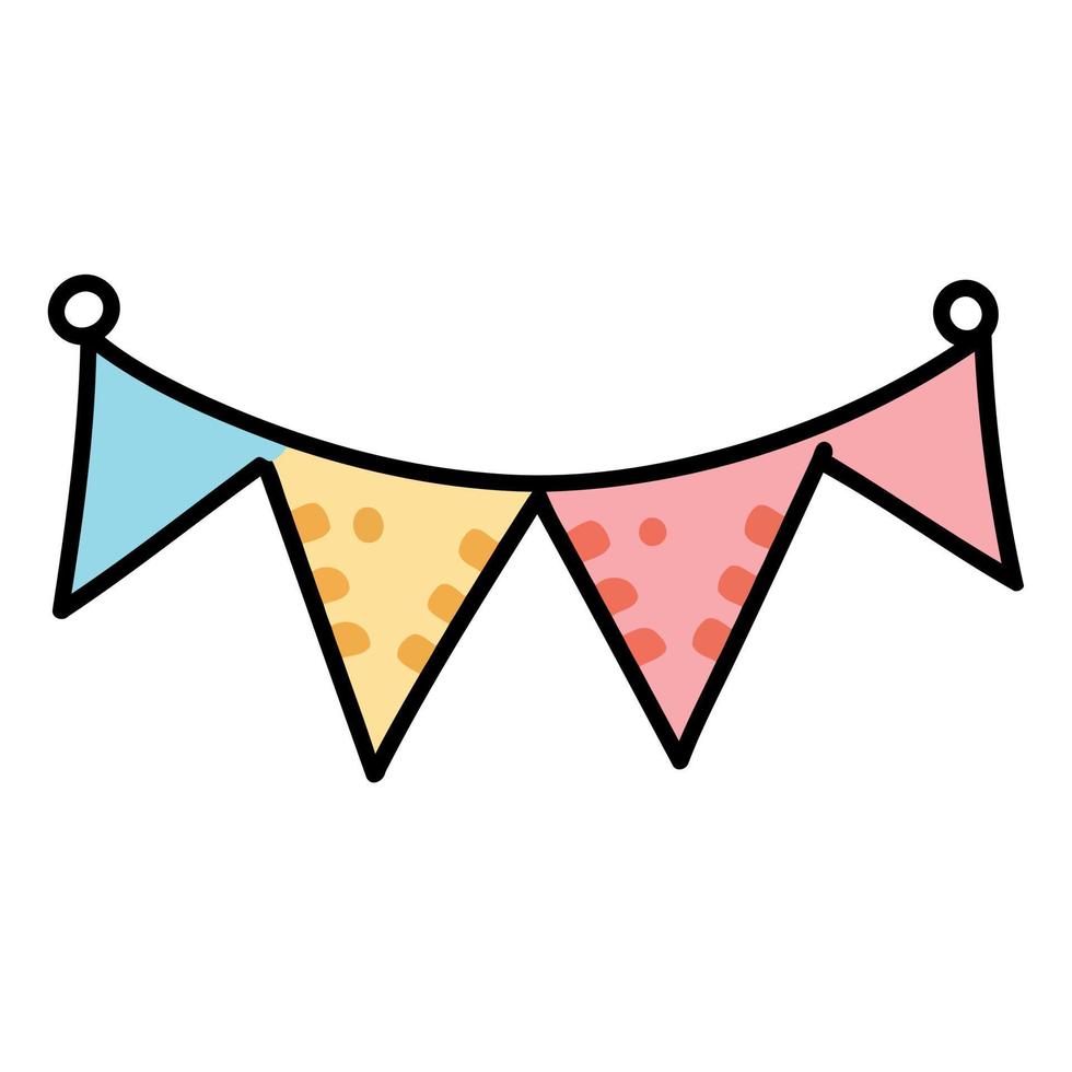 colorful hanging pennants decorations vector
