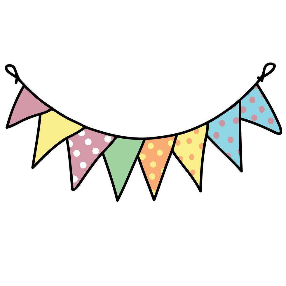 colorful hanging pennants decorations vector