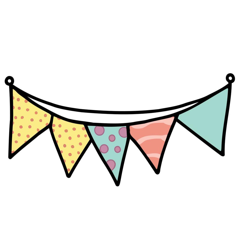 colorful hanging pennants decorations vector