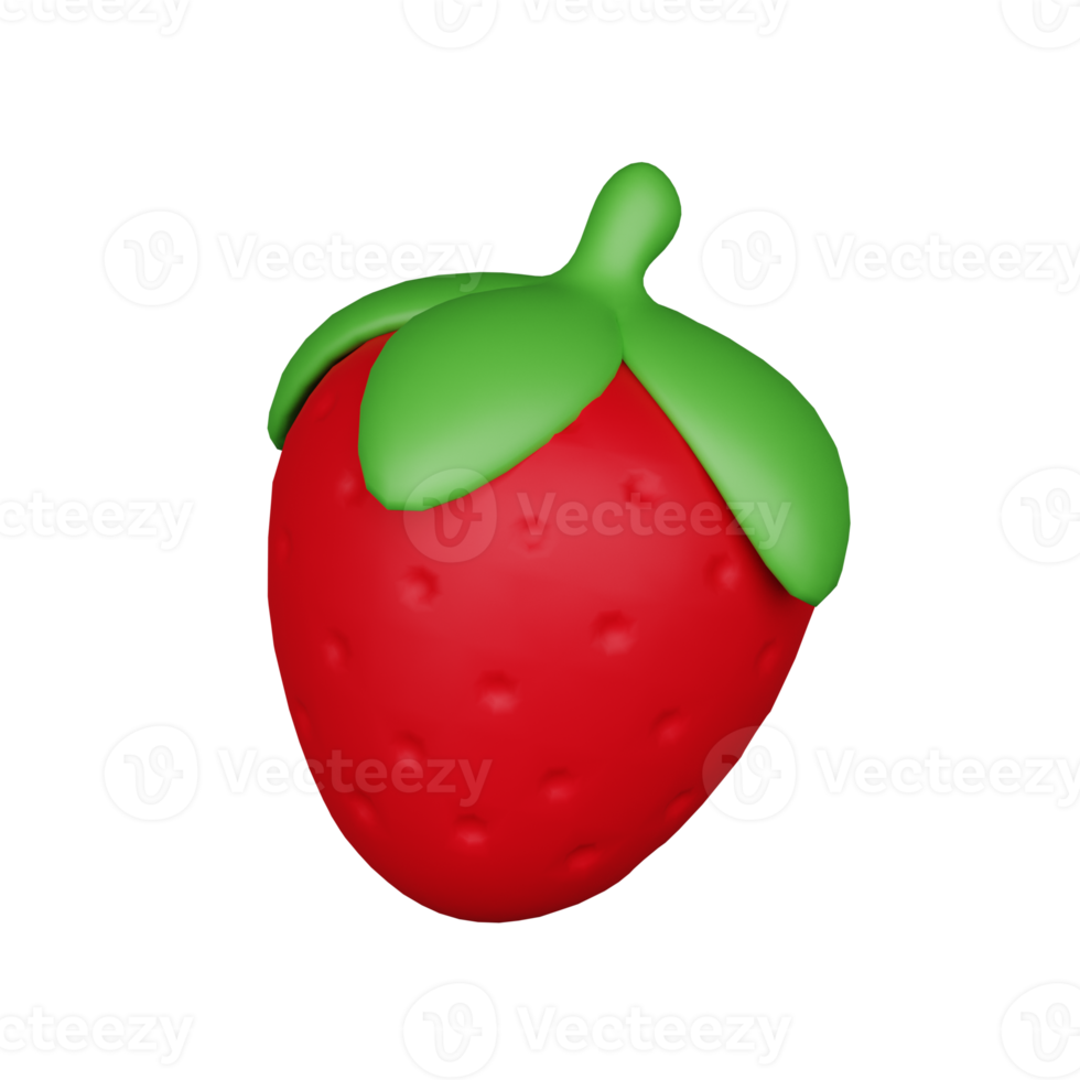 fraise 3d petit déjeuner icône png