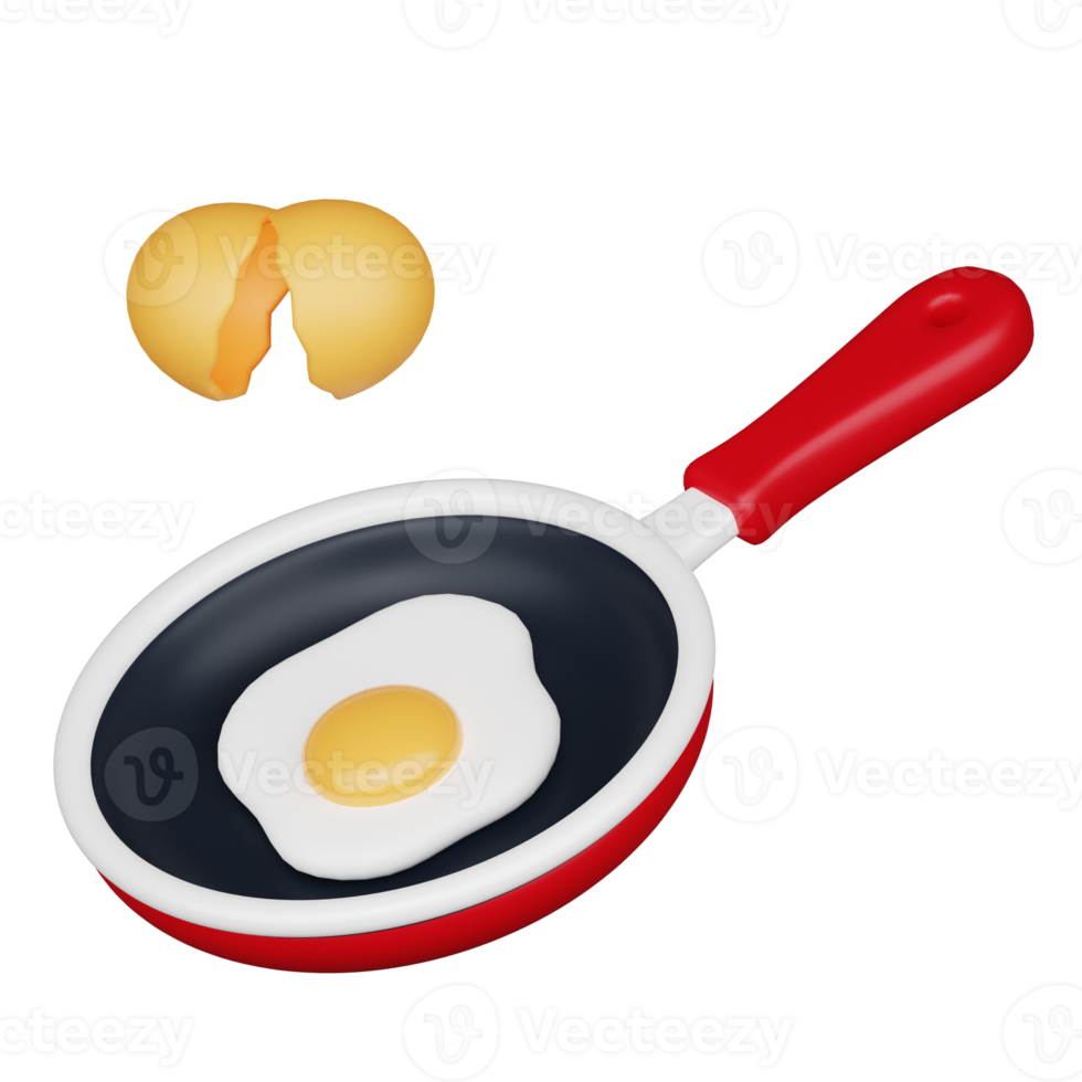 friterad ägg 3d frukost ikon png