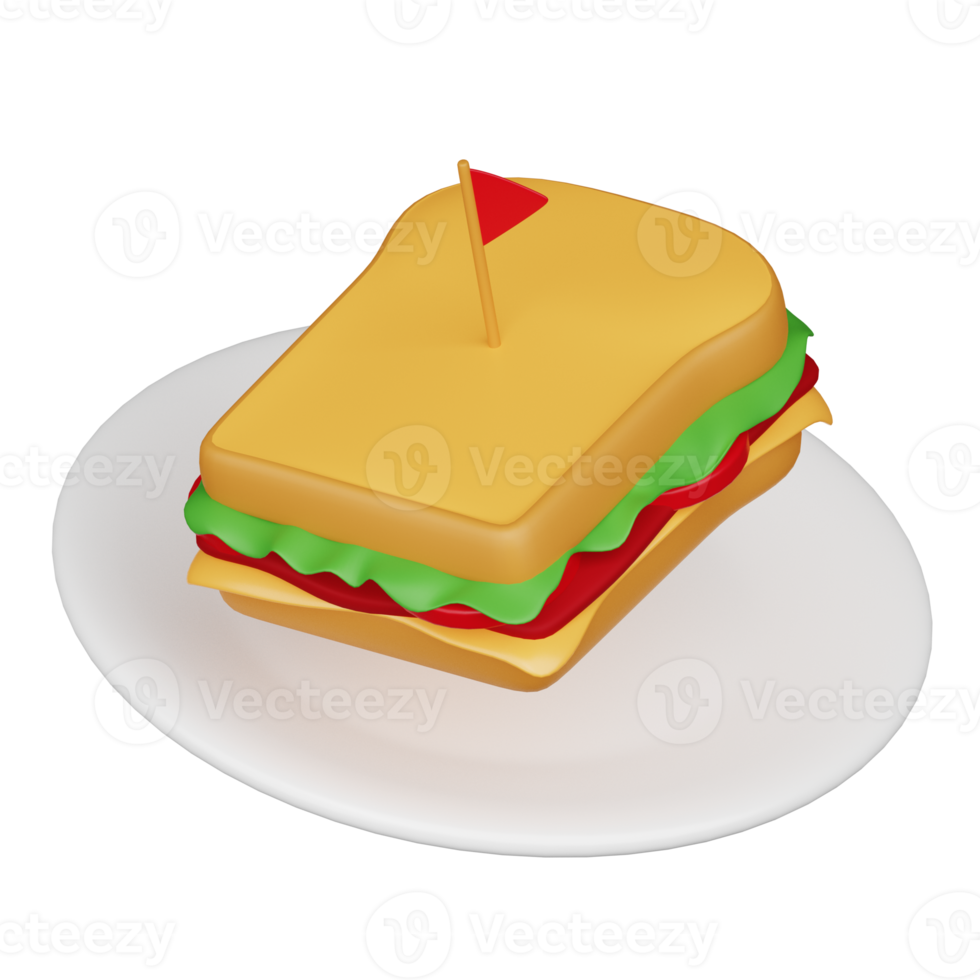 Sandwich 3d breakfast icon png