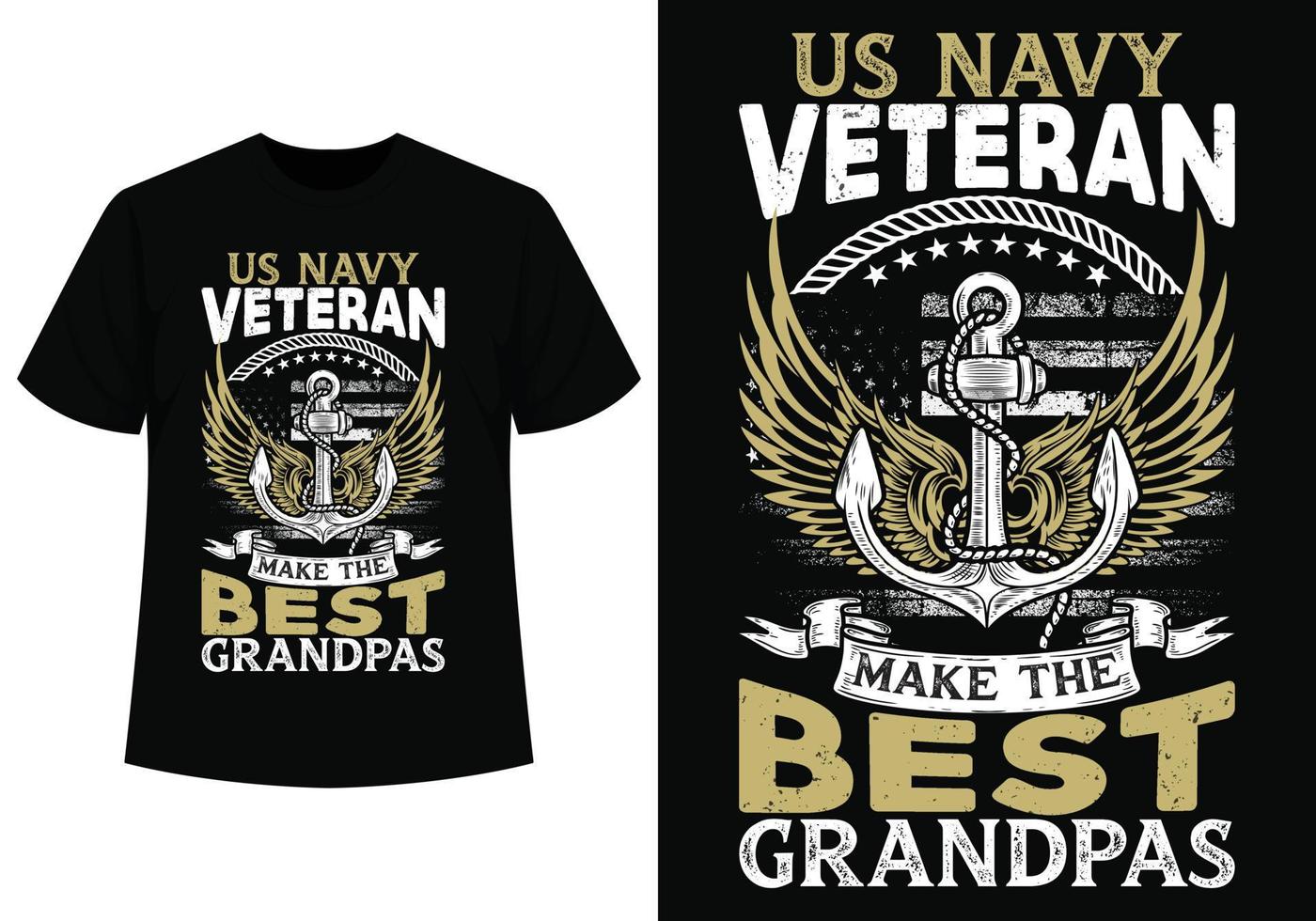 Us navy grandpa veteran t-shirt design vector