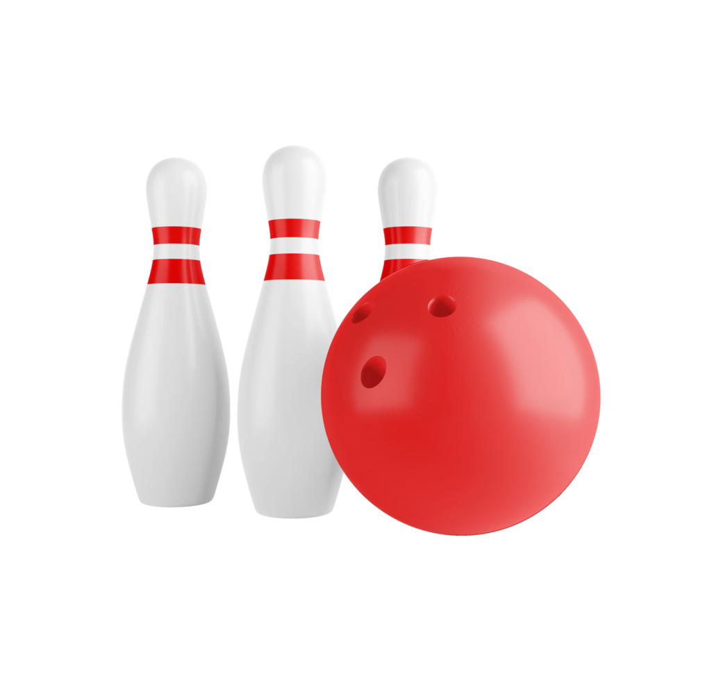 Bowling ball with pin 3d illustration png