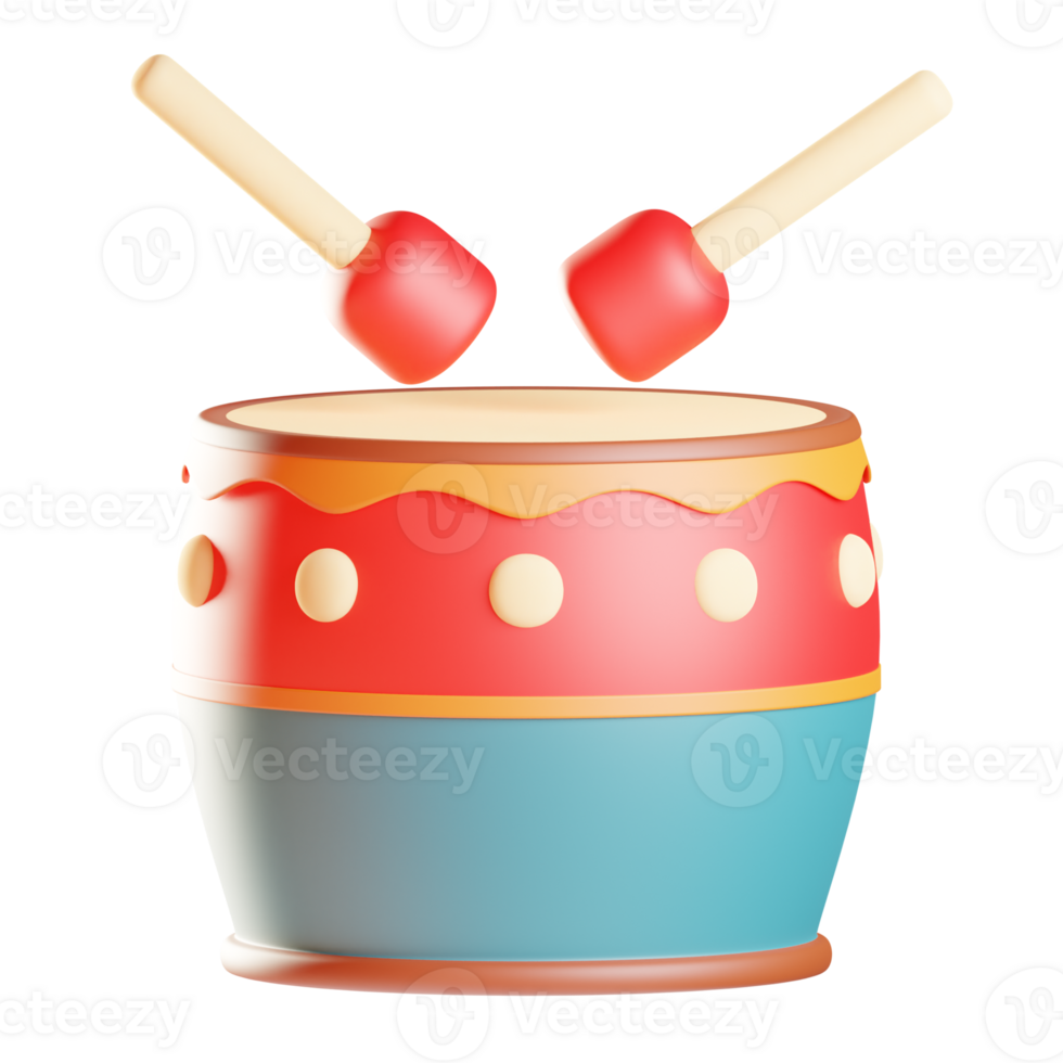 Chinese Traditional Drum 3d Illustration png