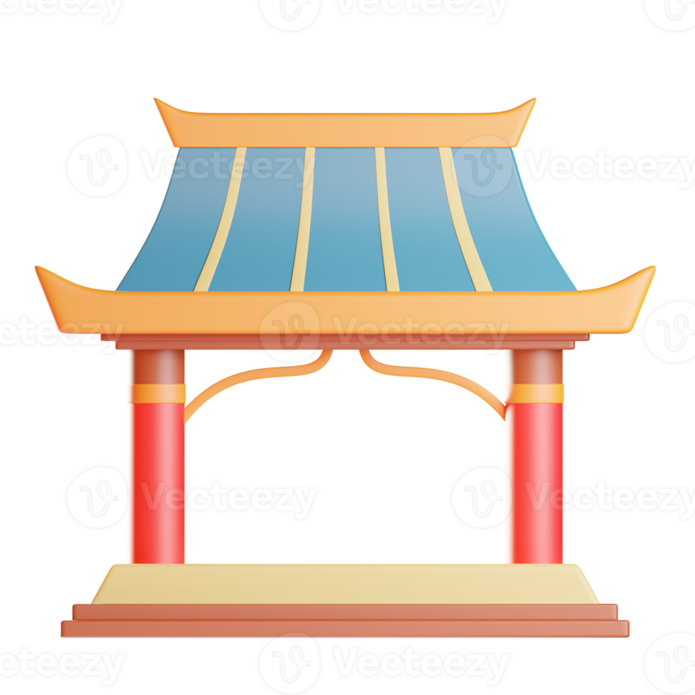 Chinese Shrine 3d Illustration png