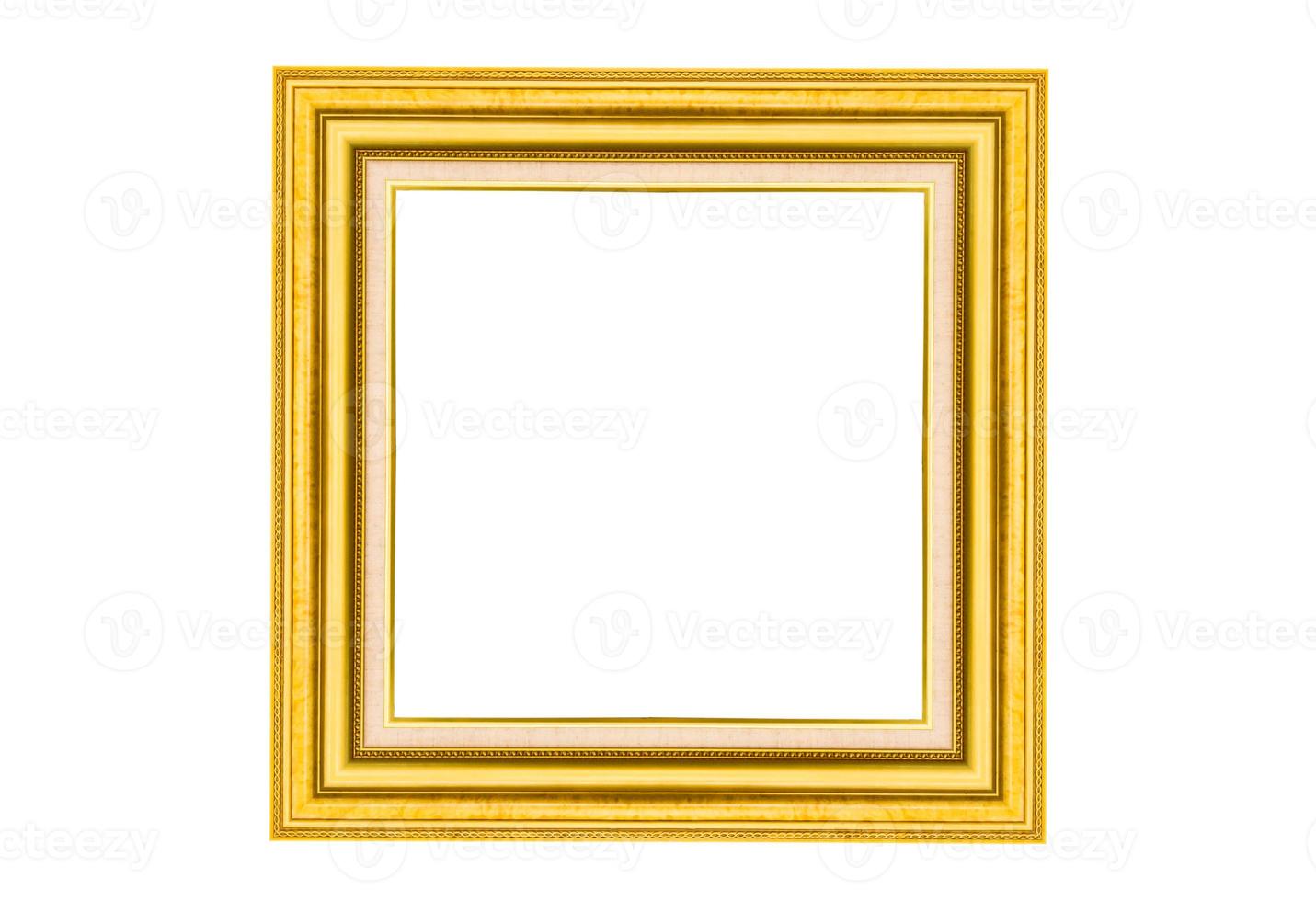 Golden wood picture frame photo