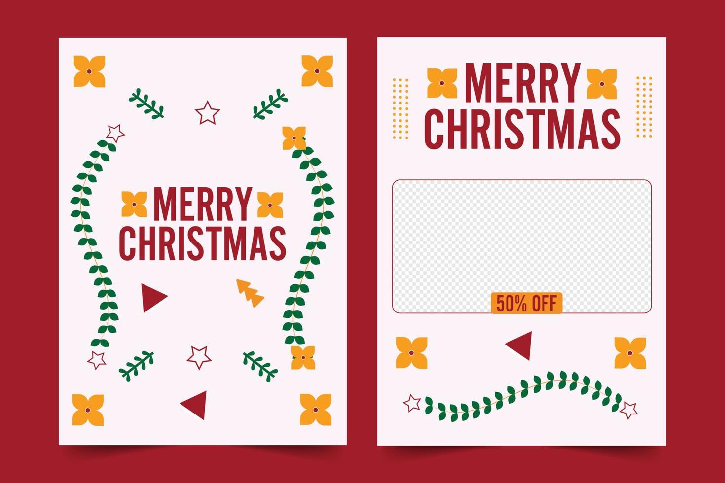 Christmas editable Print flyer handout template vector