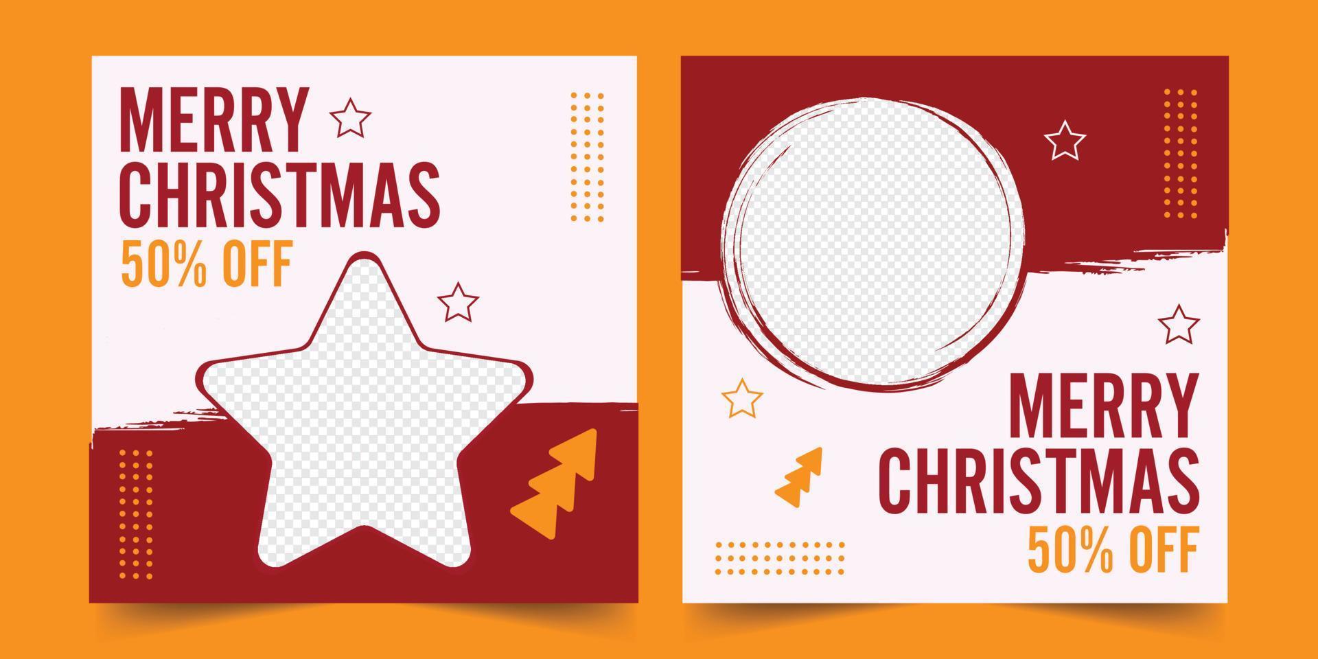 Christmas festival unique Print advertising card, Winter greeting invitation event card template vector