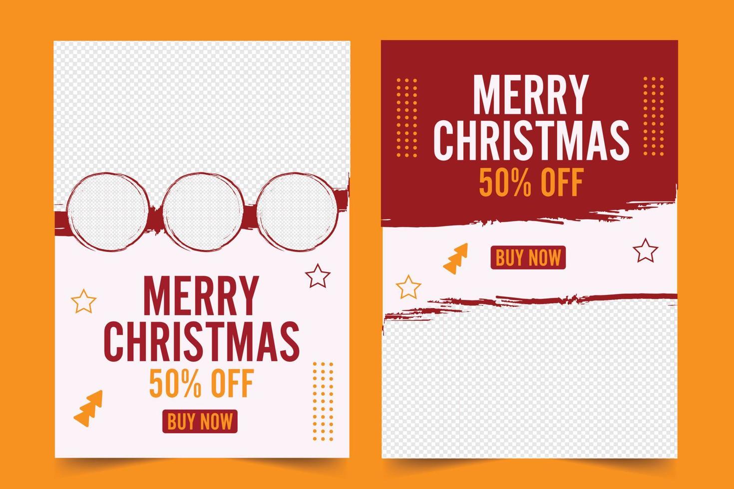 Christmas invitation Print leaflet and sale promotional poster template vector