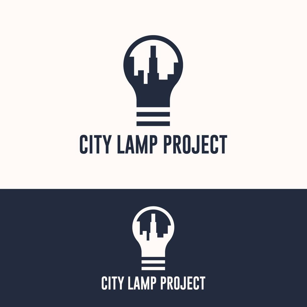 simple bulb lamp logo template vector