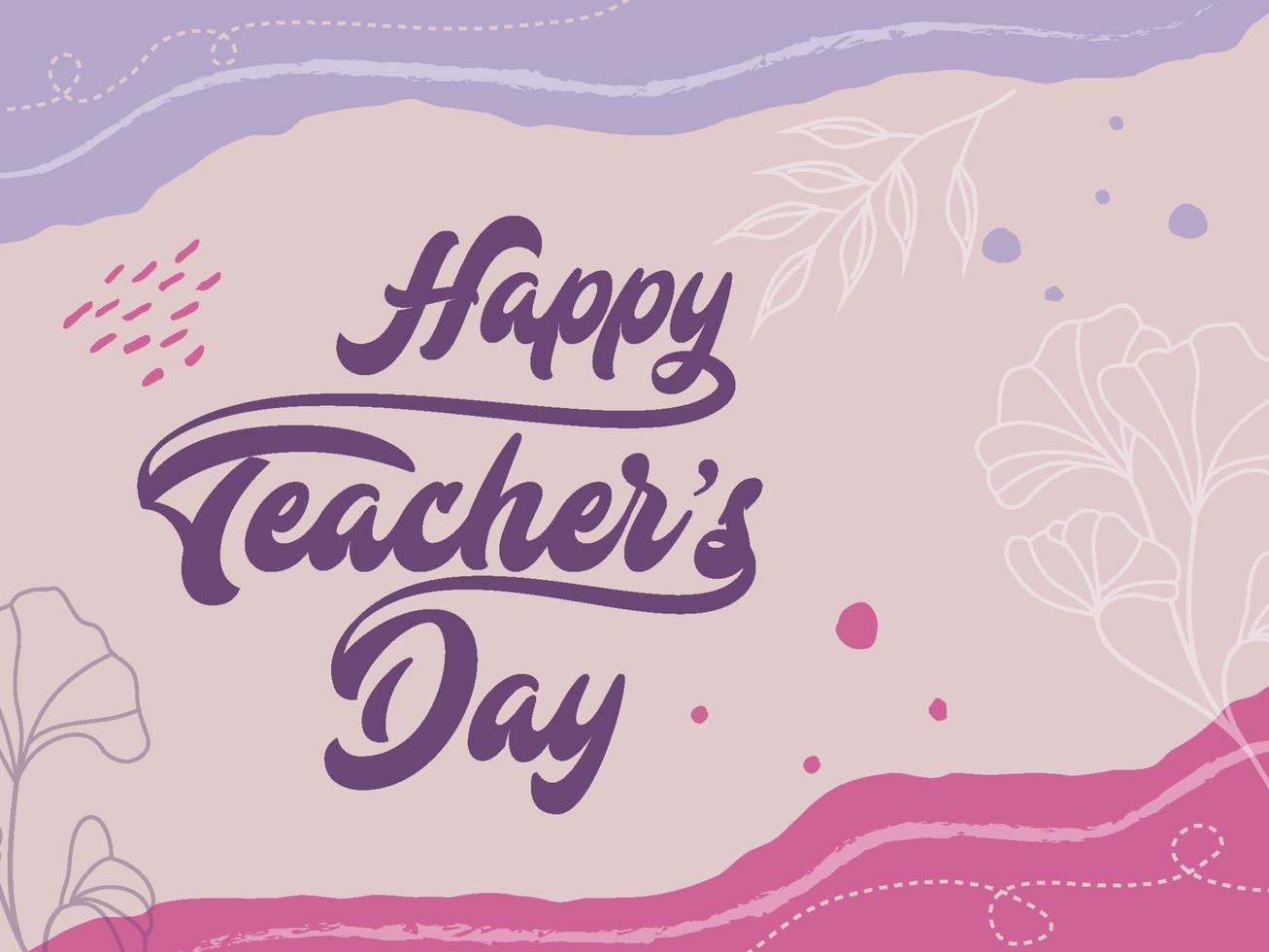 Happy teacher's day with  aesthetic background vector
