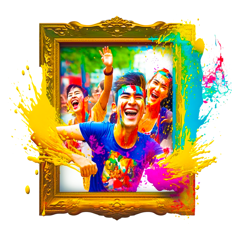 color splash frame PNG transparent