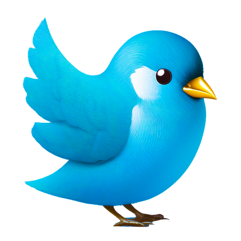 blue cartoon bird icon png